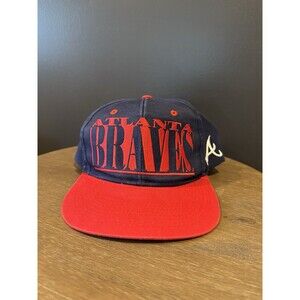 Vintage Atlanta Braves Logo 7 Hat Cap Snapback 90s Spellout Baseball Ships Fast